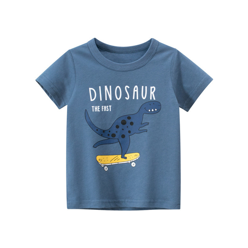 Roll into Adventure with Our Dinosaurs Skating Tee for Kids!