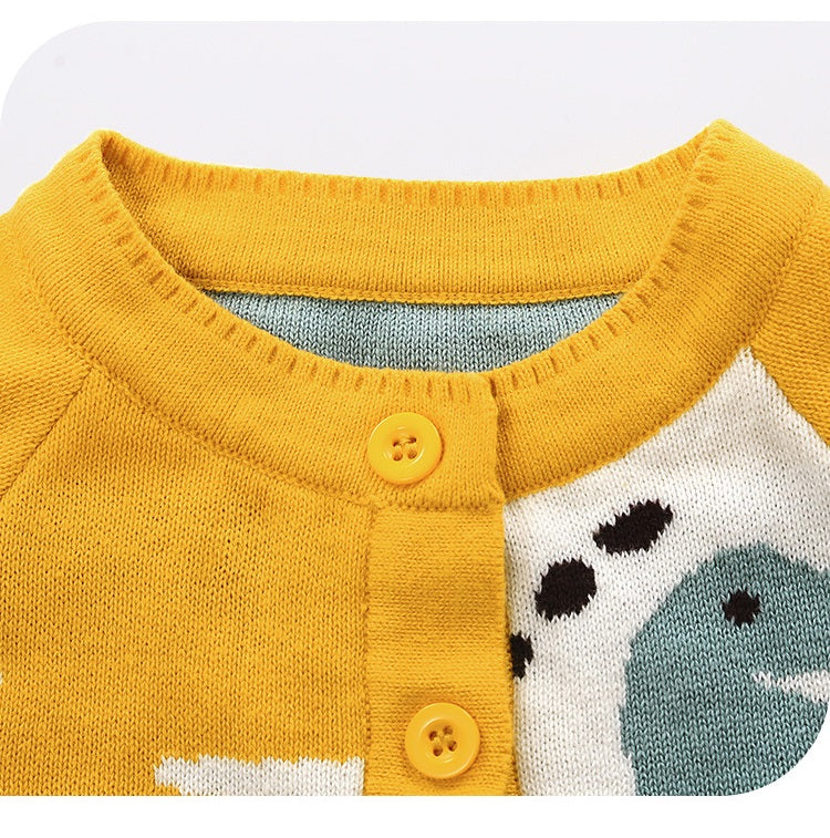 Snuggle Up in Style: Sweater-Style Romper with Button Closure for Babies