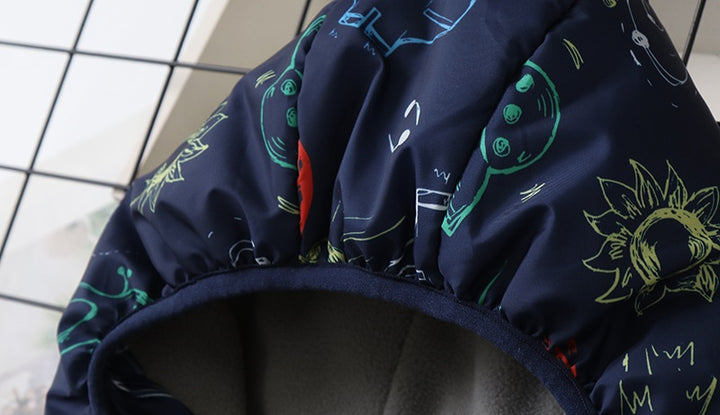 Blast Off in Style: Rocket and Planet Print Jacket for Boys