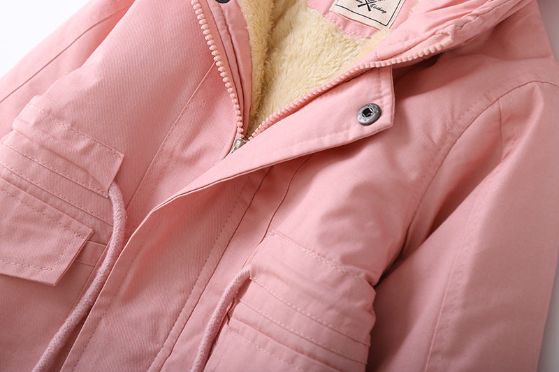 Cozy Winter Coat with Plush Fur Lining and Attached Hoodie for Kids