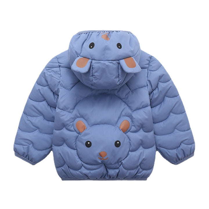 Cozy Comfort: Baby Down Jacket with Zip and Neck-Protecting Flip Button