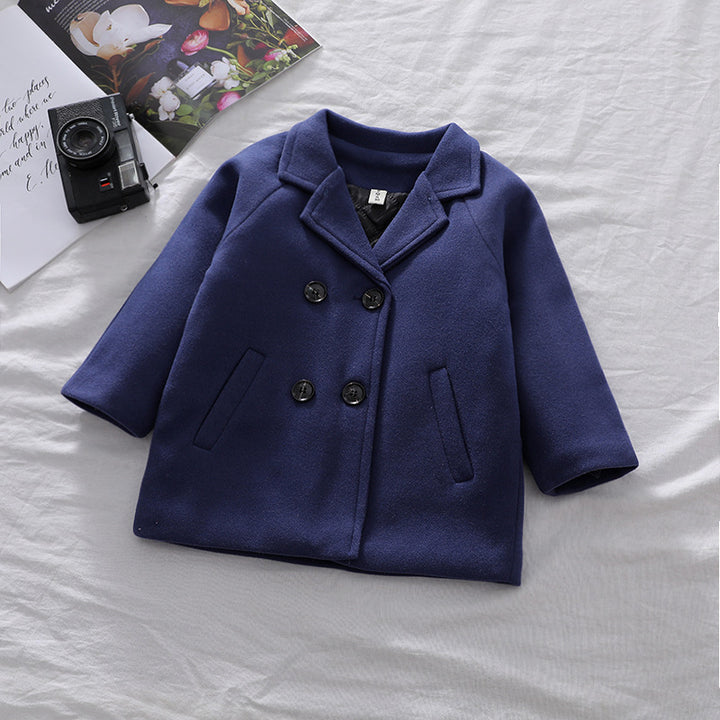 Elegance and Warmth Combined: Girls' Two-Sided Button Overcoat for Winters