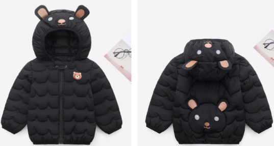 Cozy Comfort: Baby Down Jacket with Zip and Neck-Protecting Flip Button