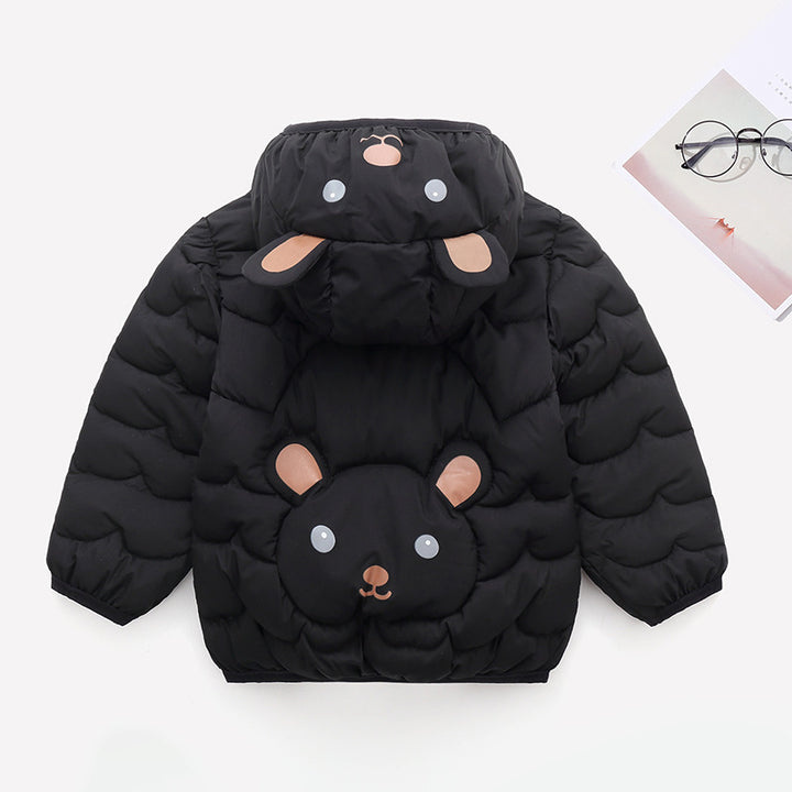 Cozy Comfort: Baby Down Jacket with Zip and Neck-Protecting Flip Button