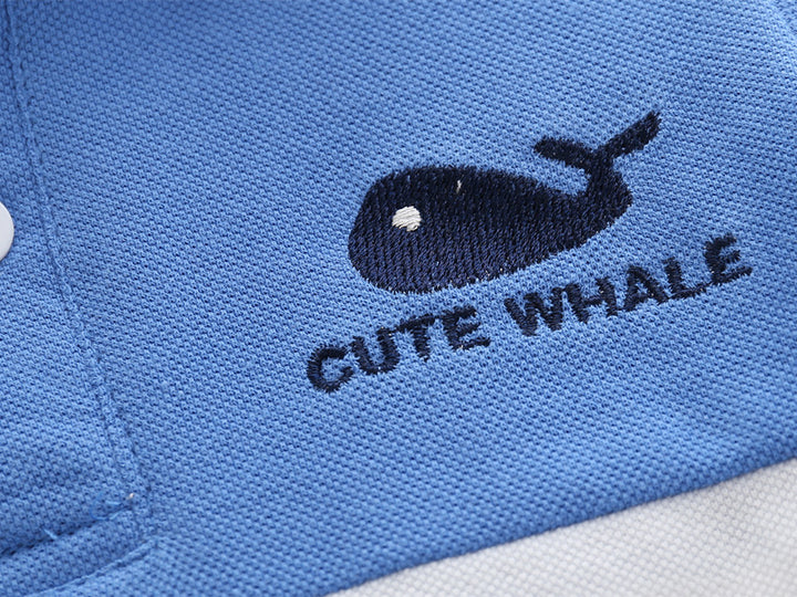 -Celebrate with Style in Our Tri-Color Polo Neck Tee for Kids Featuring a Charming Cute Whale!