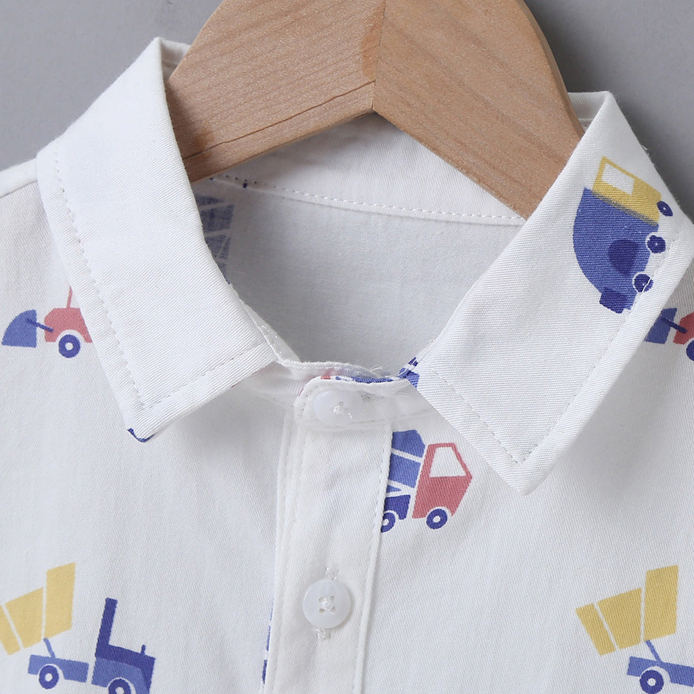 "Zoom into Adventure: Kids' Car Print Shirt!"