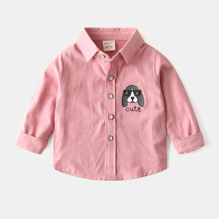 Adorable Pups: Kids' Cute Dog Print Shirt!