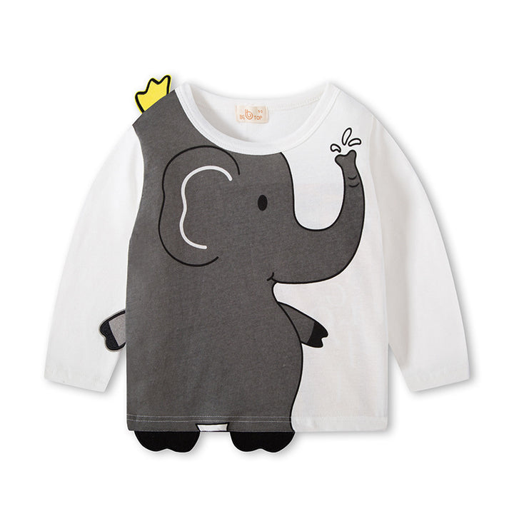 Elevate Their Style with our Cool White Elephant T-shirt for Kids!