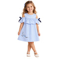 Blue Stripe Cold Shoulder Dress