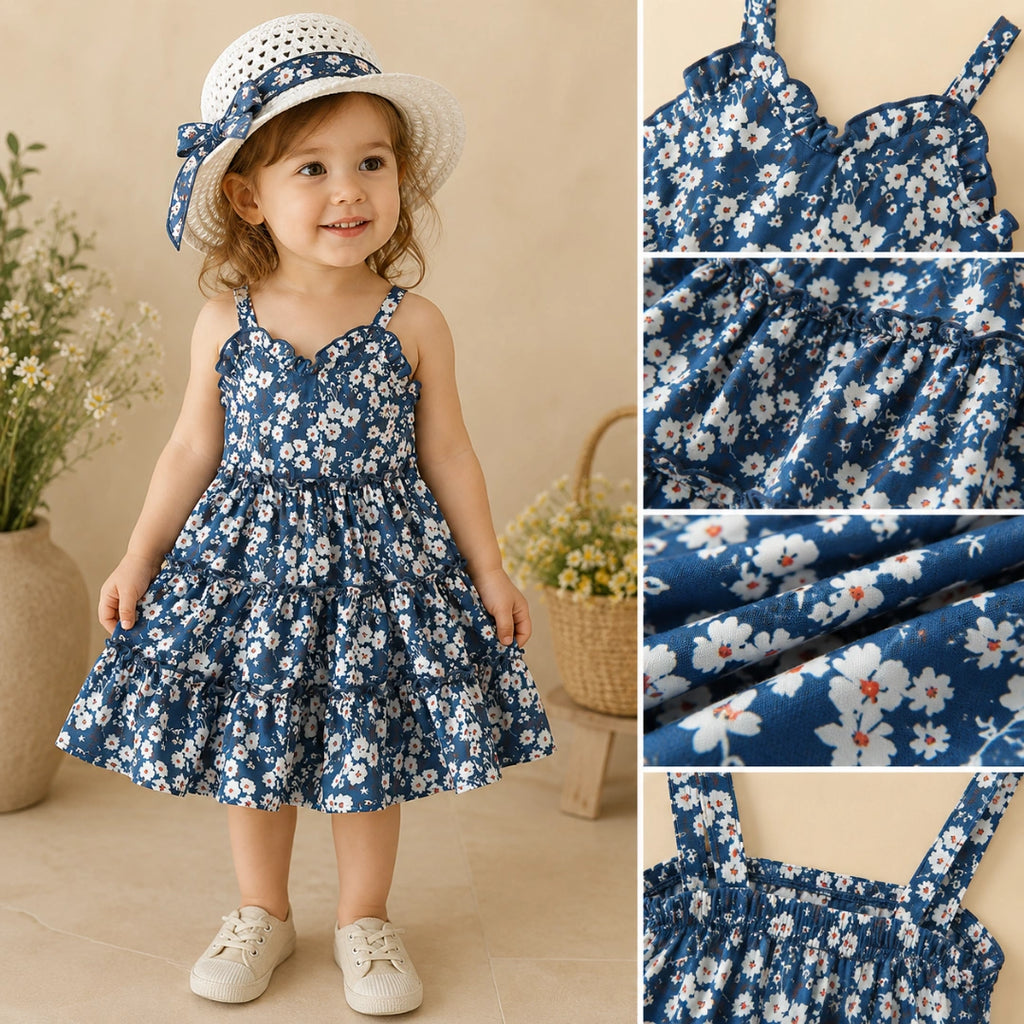 Blue Dress with Hat
