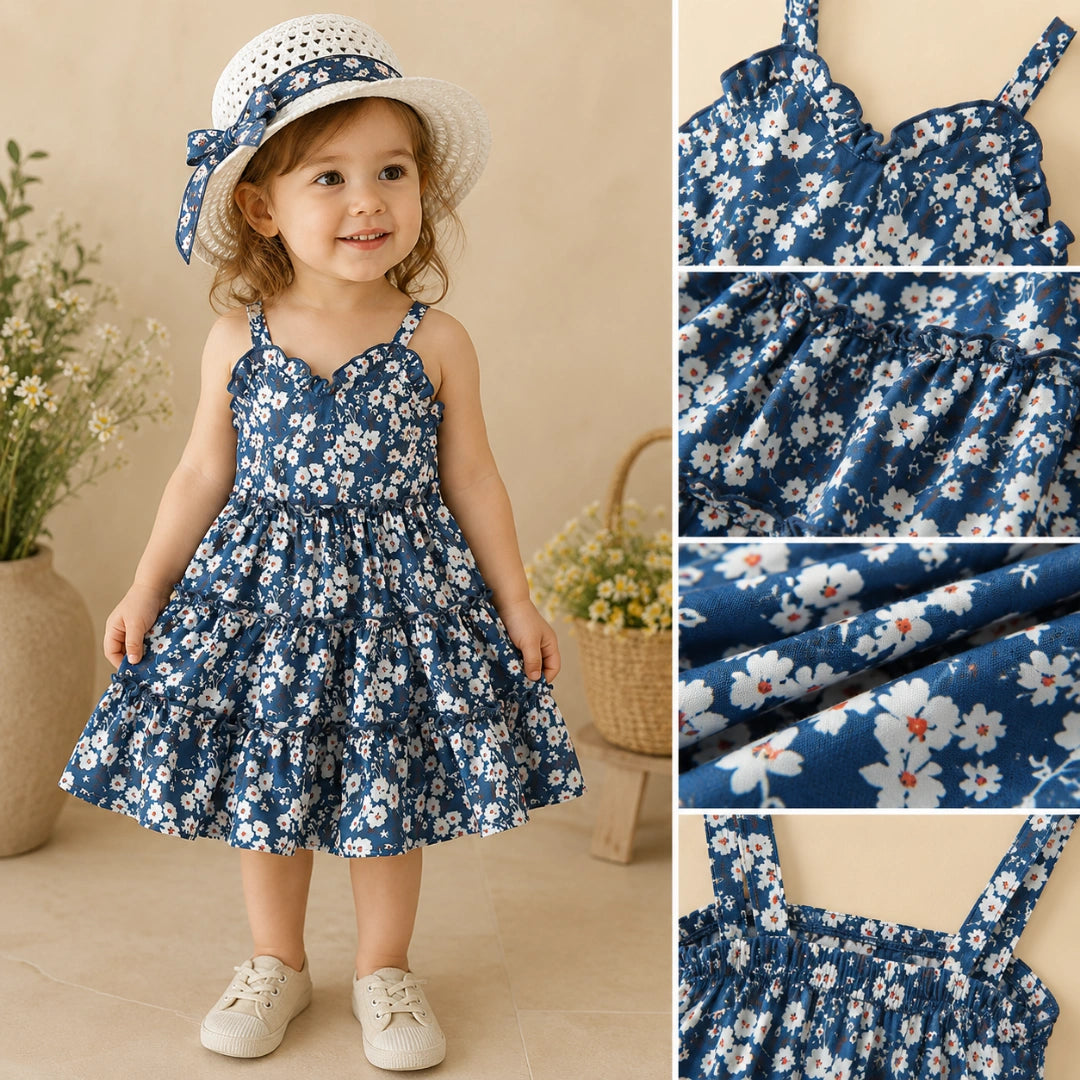 Blue Dress with Hat