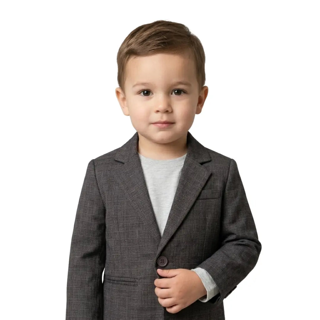 Dark Grey Check Blazer – Smart & Stylish Fit