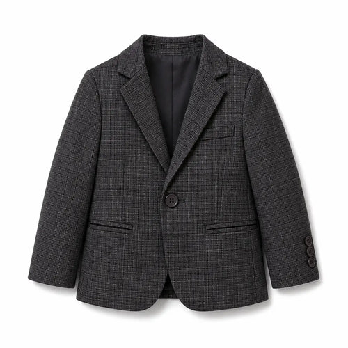 Dark Grey Check Blazer – Smart & Stylish Fit
