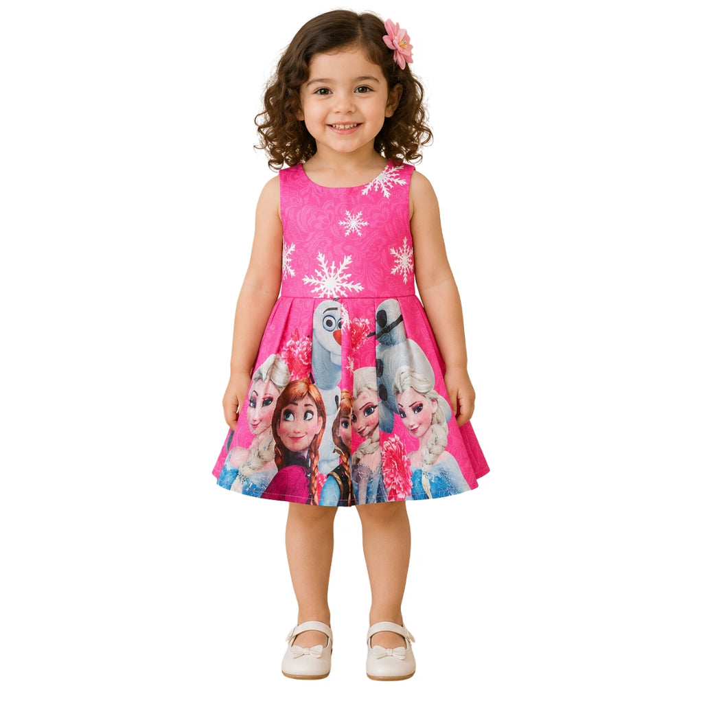 Cold Shoulder Frozen Dress Dark Pink