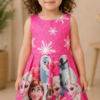 Cold Shoulder Frozen Dress Dark Pink