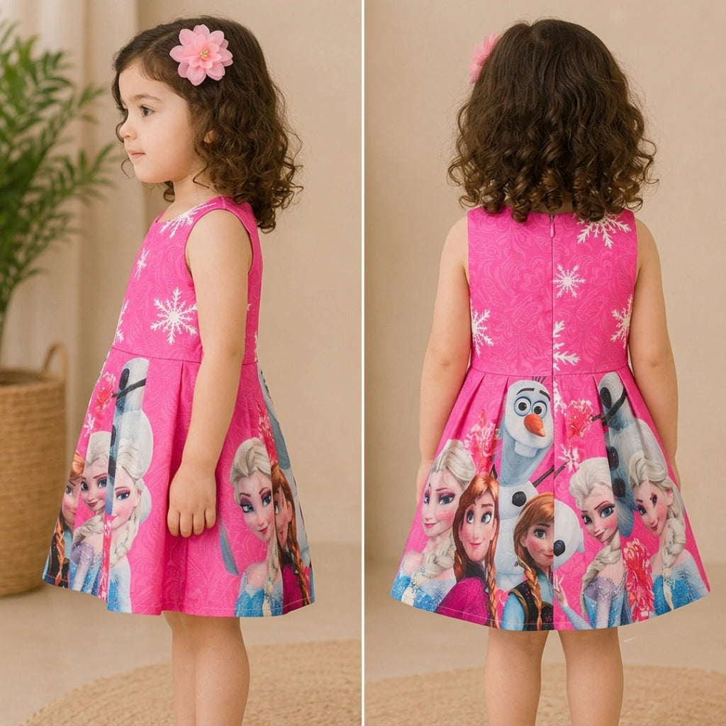 Cold Shoulder Frozen Dress Dark Pink
