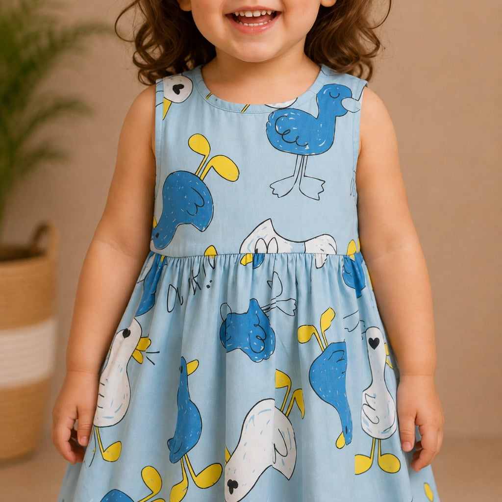Blue Cotton Duck Dress