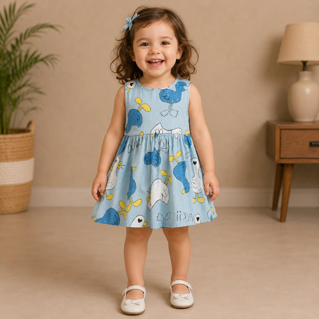 Blue Cotton Duck Dress