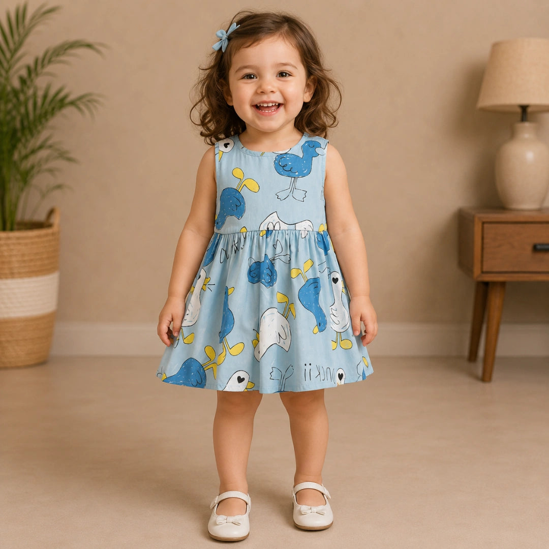 Blue Cotton Duck Dress
