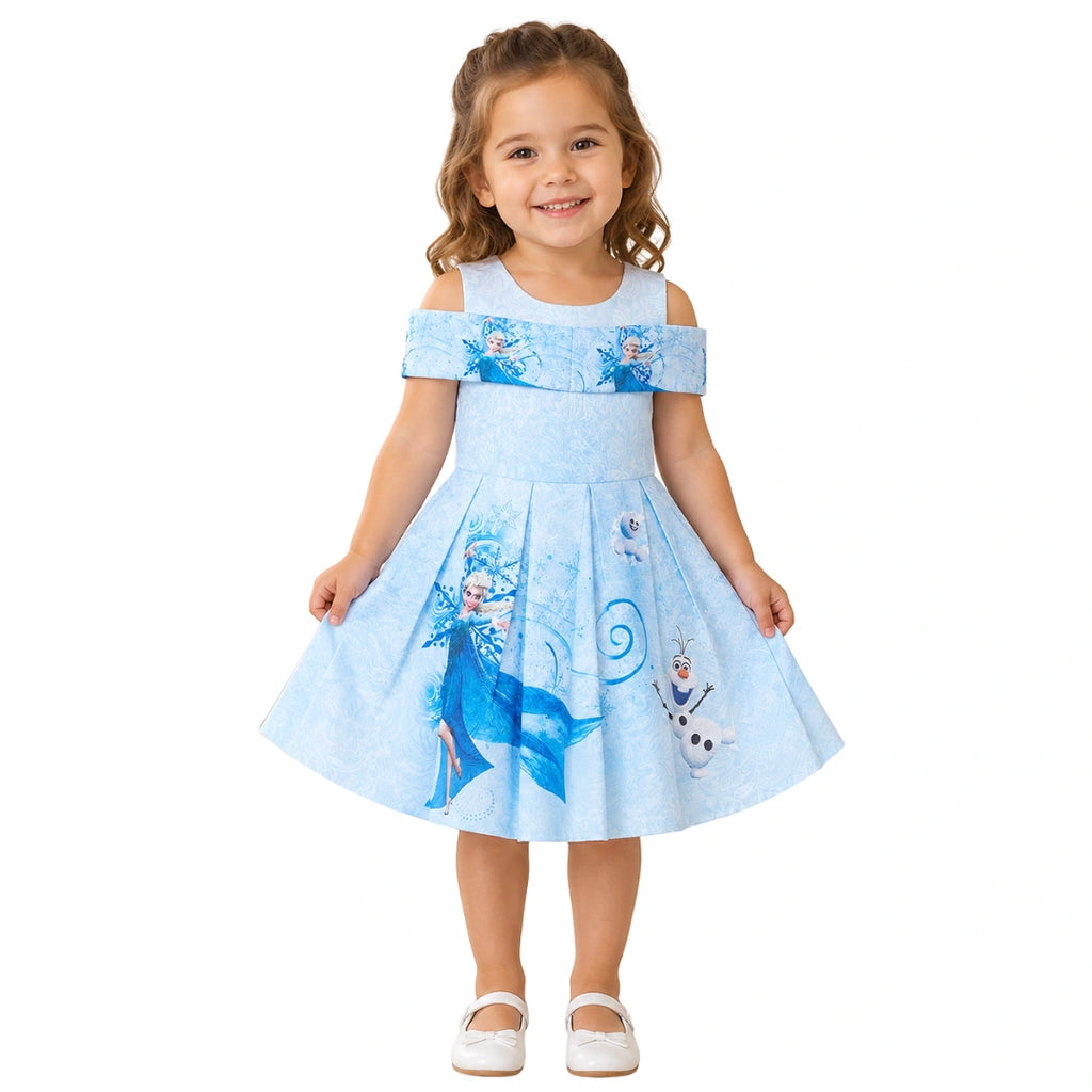 Cold Shoulder Frozen Dress Blue
