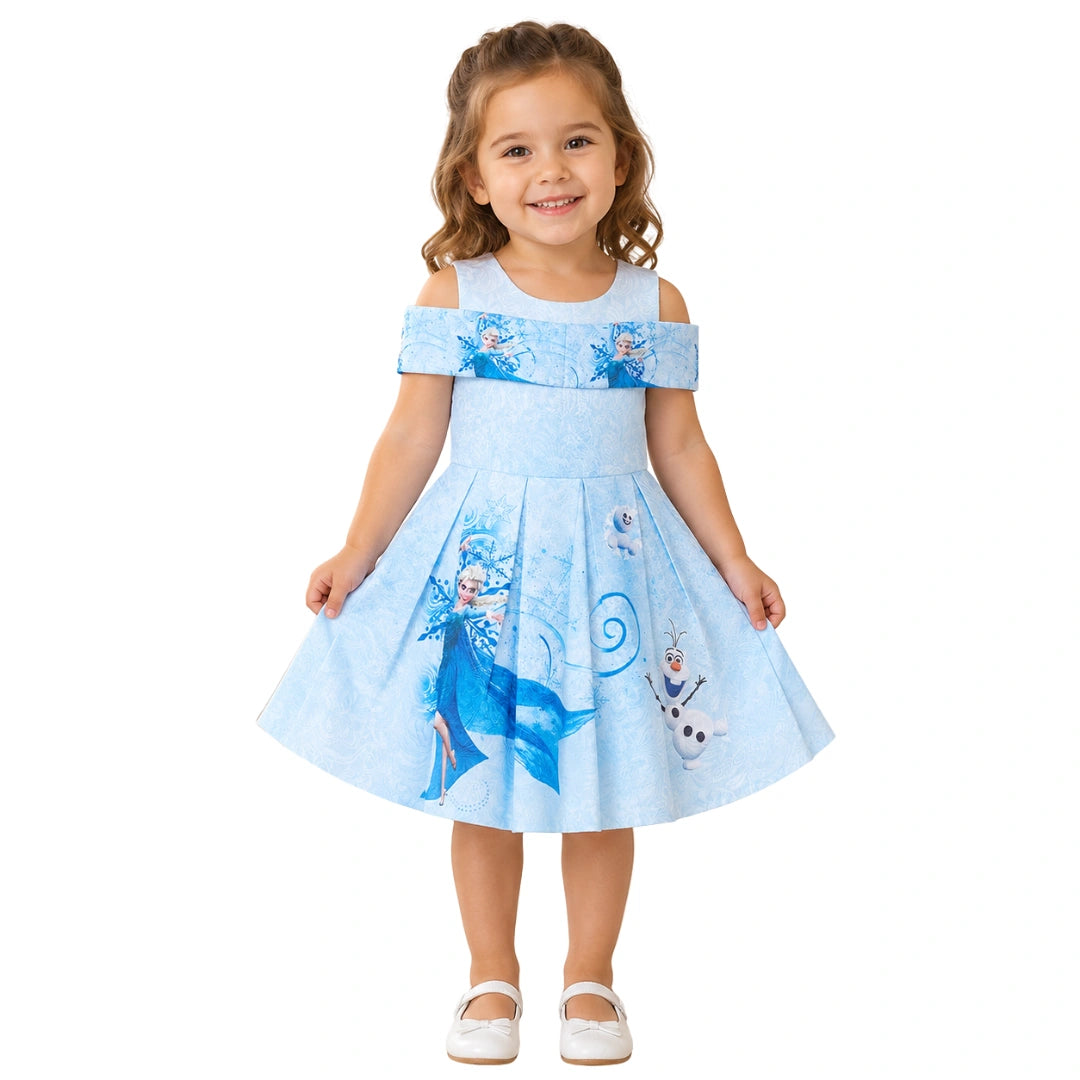 Cold Shoulder Frozen Dress Blue