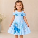 Cold Shoulder Frozen Dress Blue
