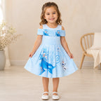 Cold Shoulder Frozen Dress Blue