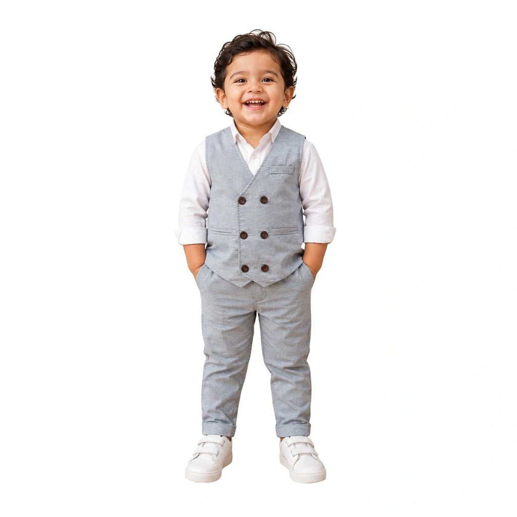 Grey Double-Button Waistcoat