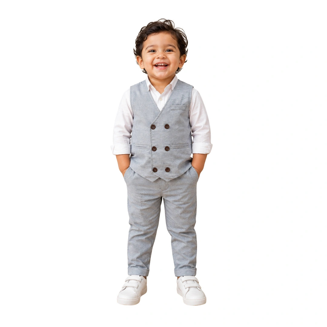 Grey Double-Button Waistcoat