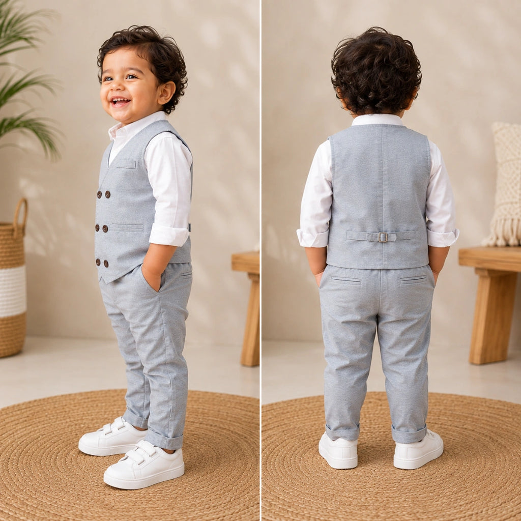 Grey Double-Button Waistcoat