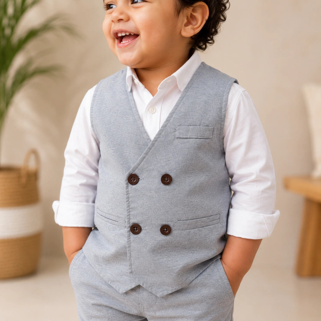 Grey Double-Button Waistcoat