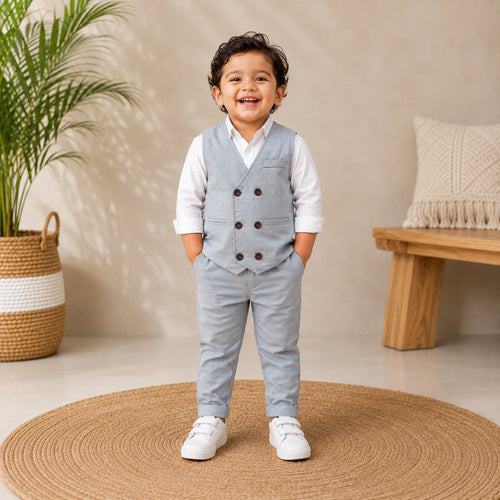 Grey Double-Button Waistcoat