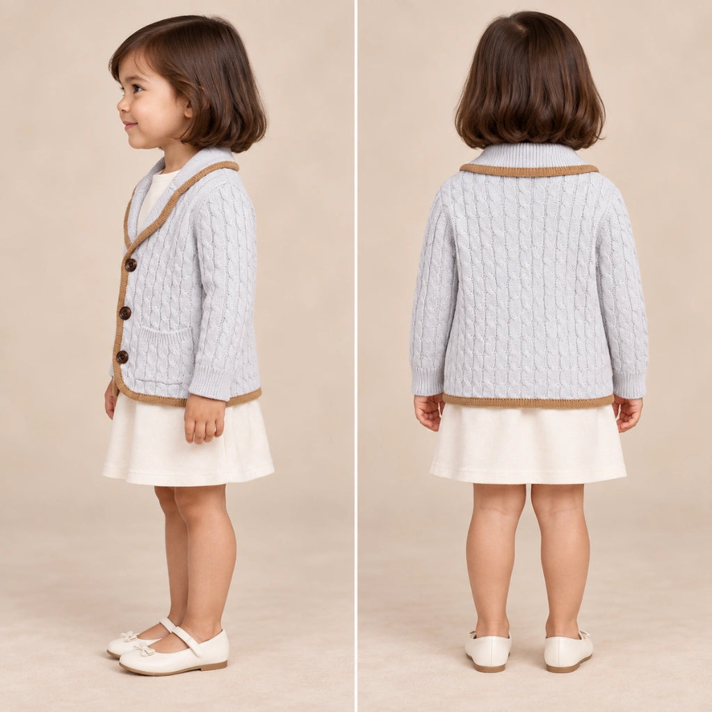 Grey With Brown Line Sweater