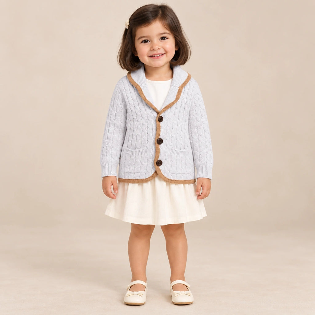 Grey With Brown Line Sweater