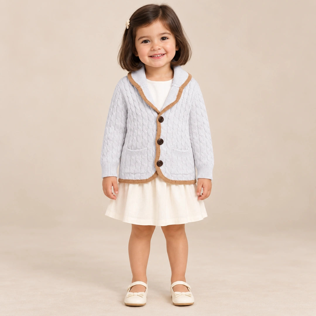 Grey With Brown Line Sweater