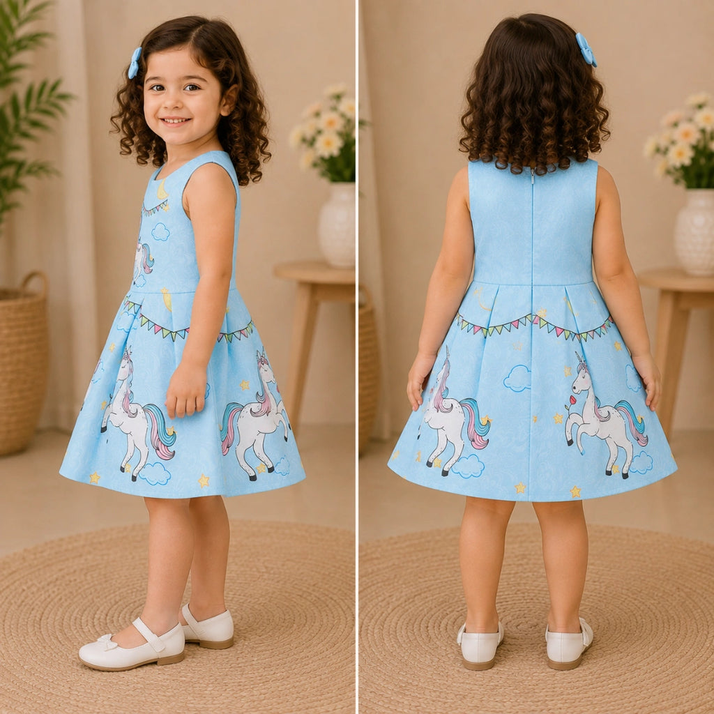 Light Blue Unicorn Dress