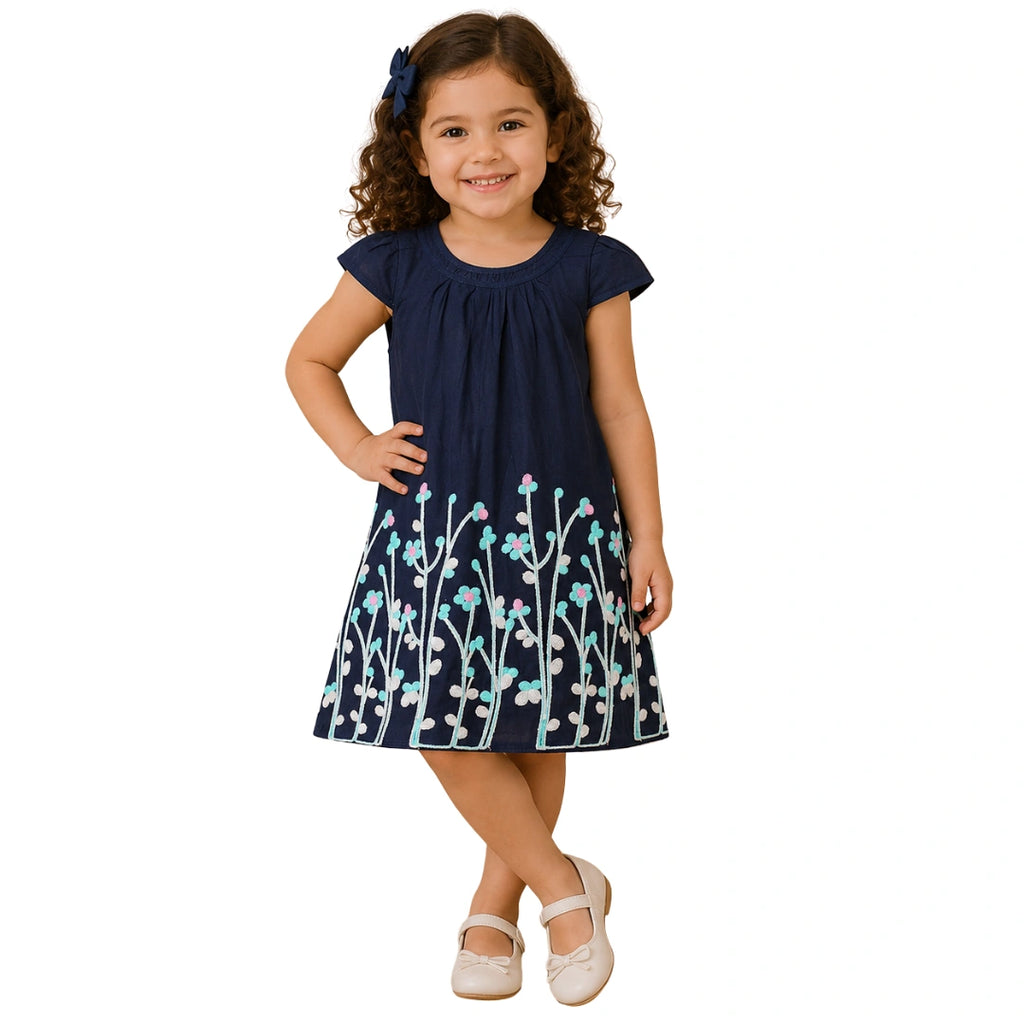 Long Flower Embroidery Dress