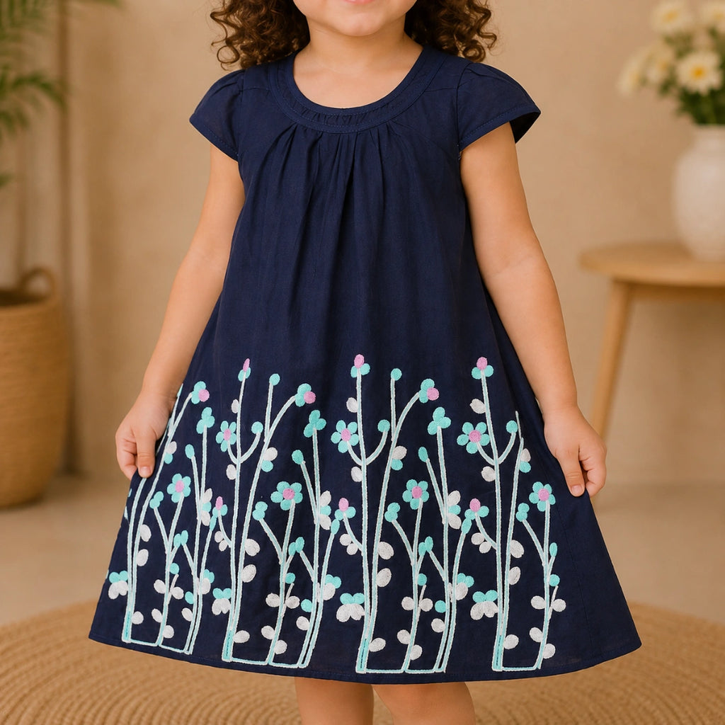Long Flower Embroidery Dress