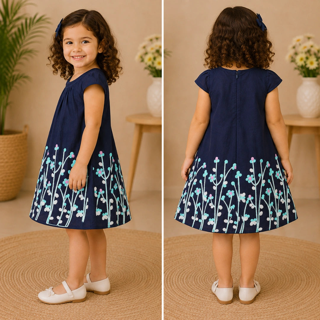 Long Flower Embroidery Dress