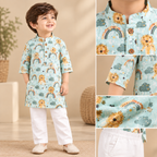 Lion Print Kurta Set
