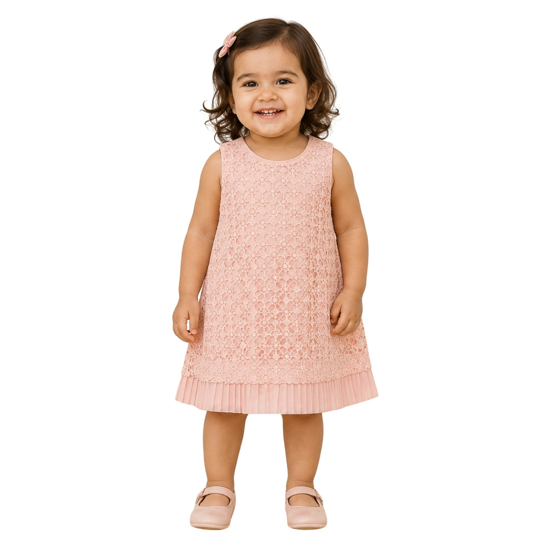 Pink Lace Net Dress