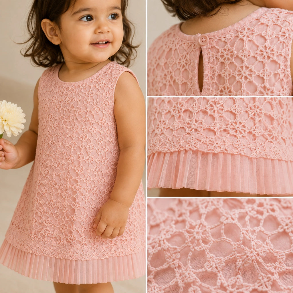 Pink Lace Net Dress