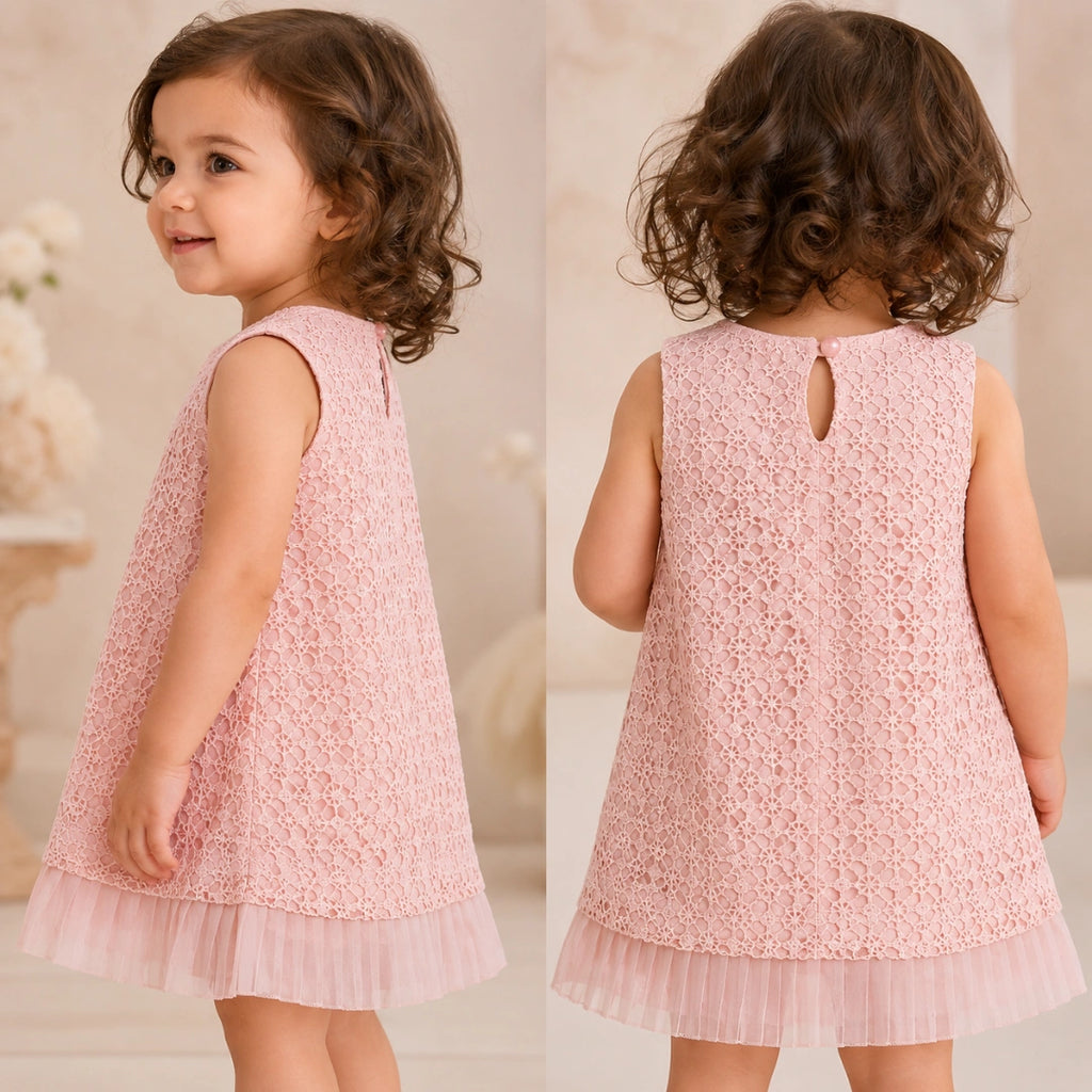 Pink Lace Net Dress