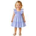 Plain Blue Polyester Dress