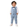 Sky Blue Pinstripe Formal Vest Set