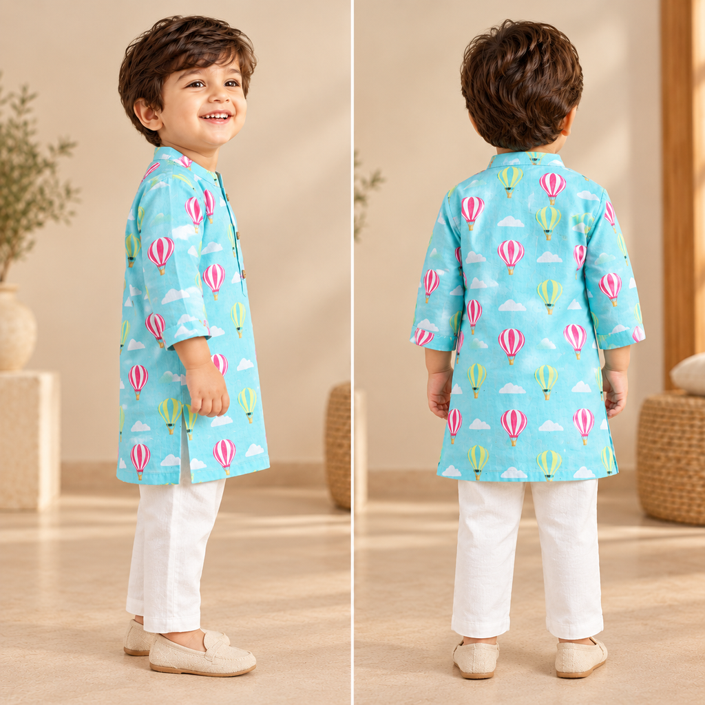 Hot Air Balloon Kurta Set