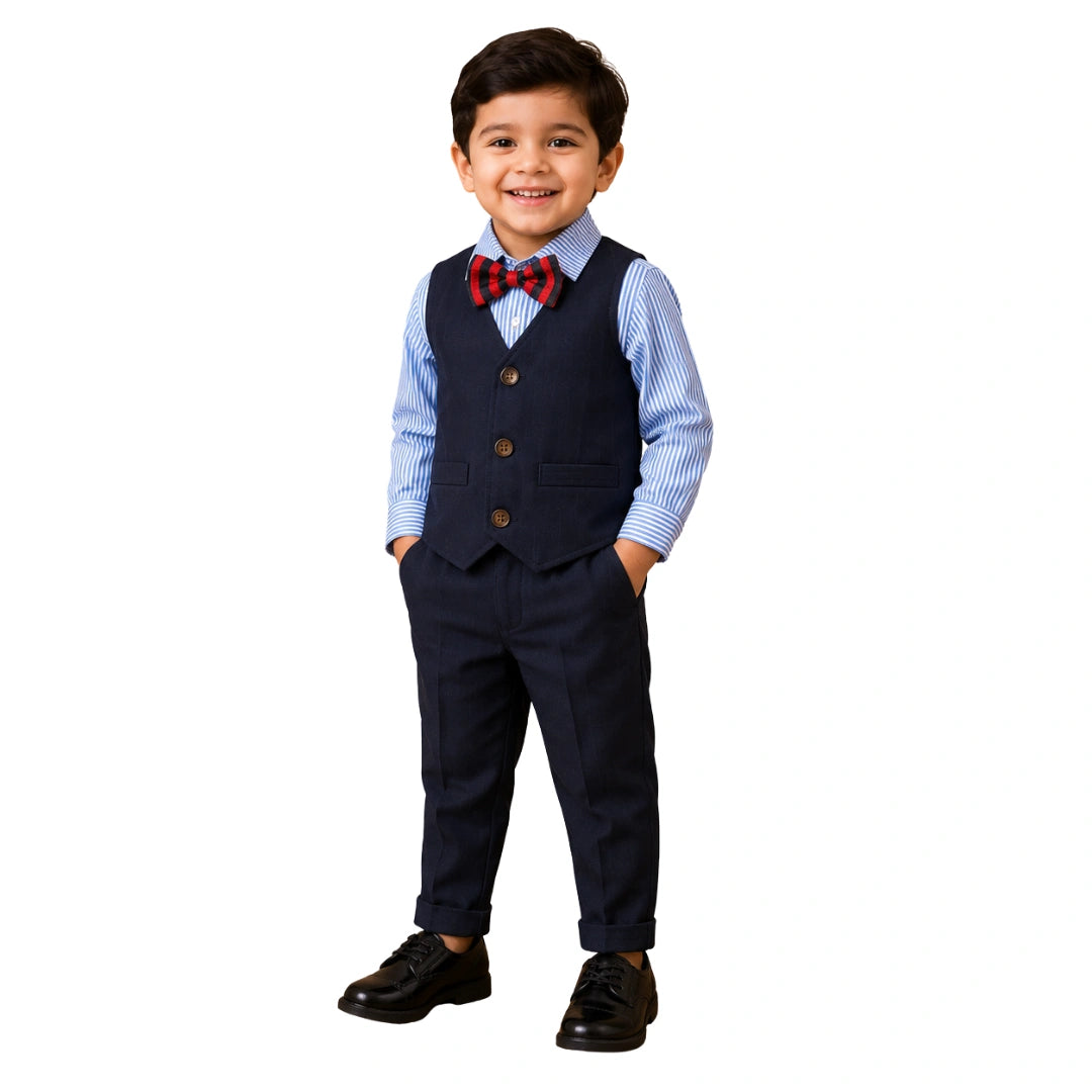Navy Blue Waistcoat Set