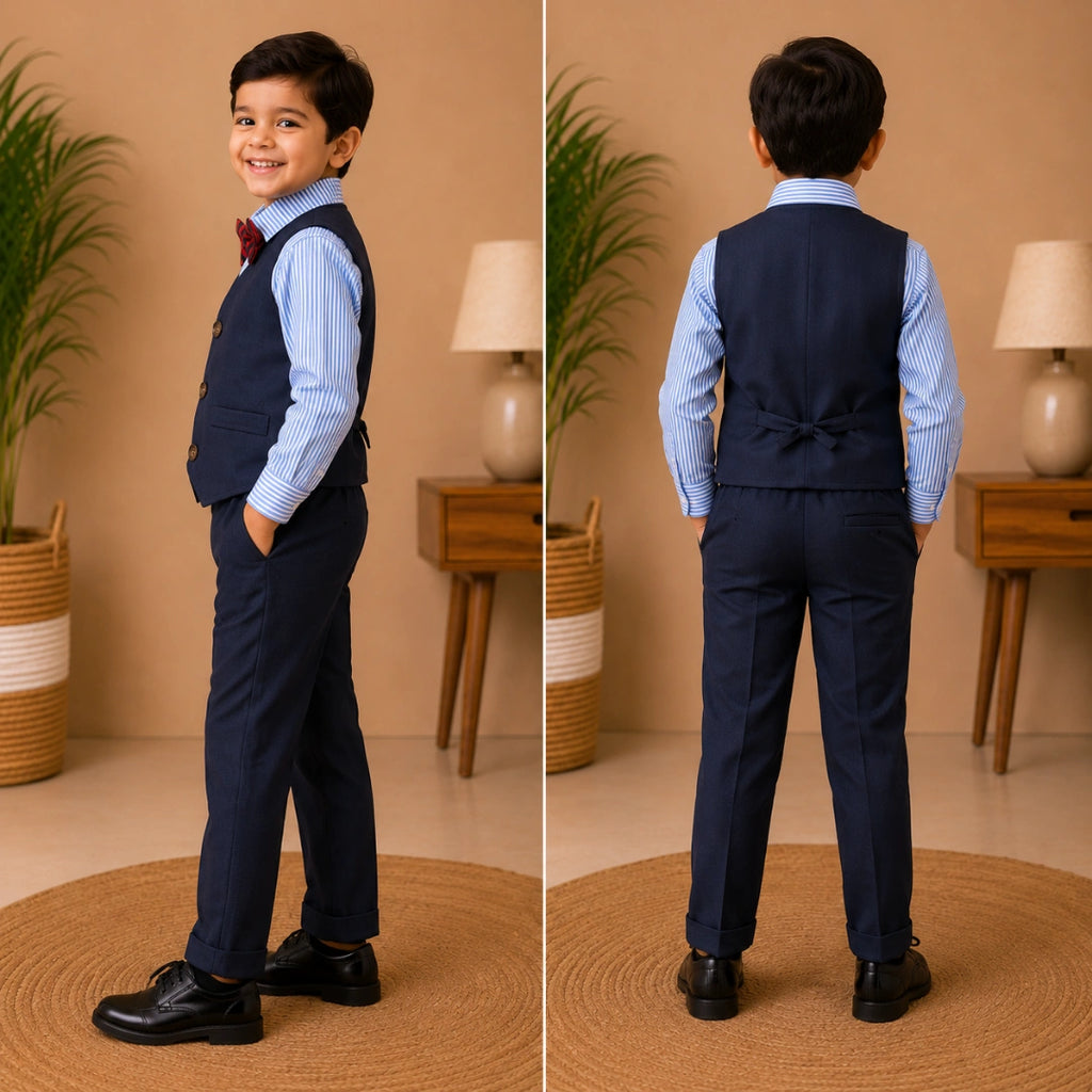 Navy Blue Waistcoat Set
