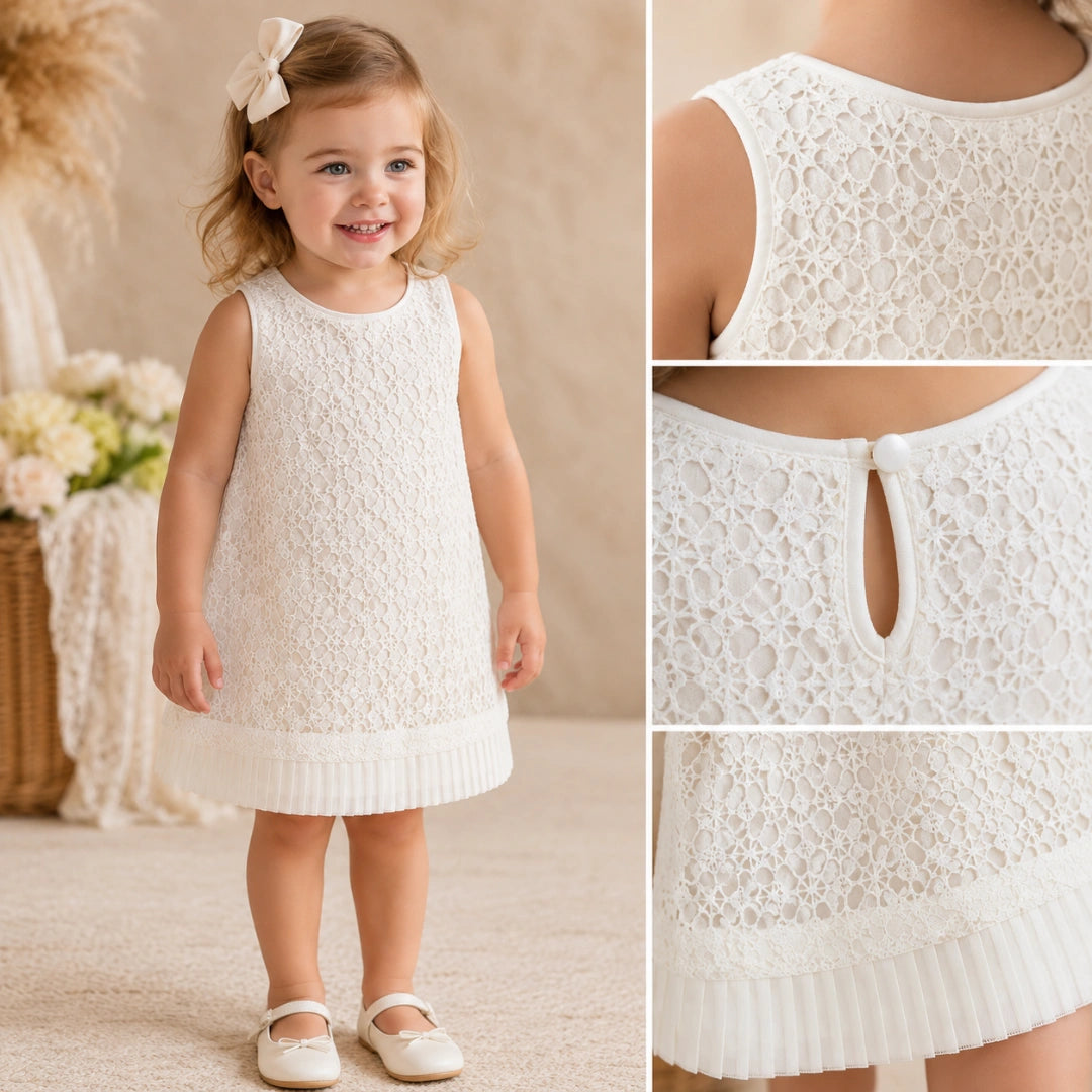 White Lace Net Dress