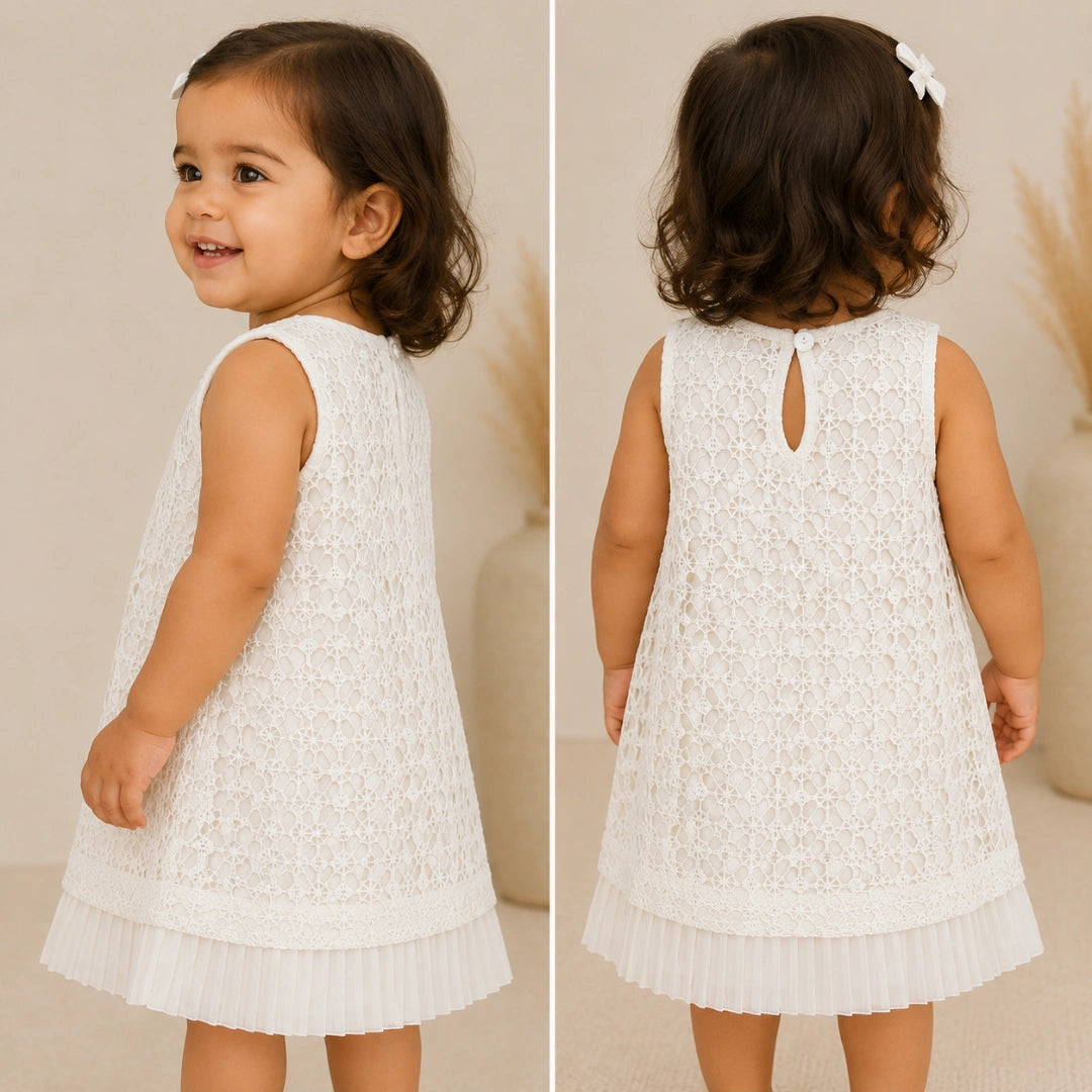 White Lace Net Dress